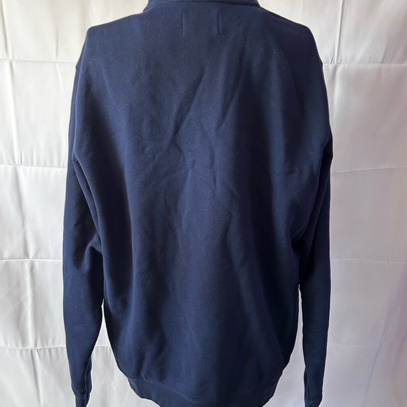 Land’s End‎ Serious Sweats Men’s Blue Button Mock Neck Long Sleeve Shirt Mens L - Picture 3 of 7